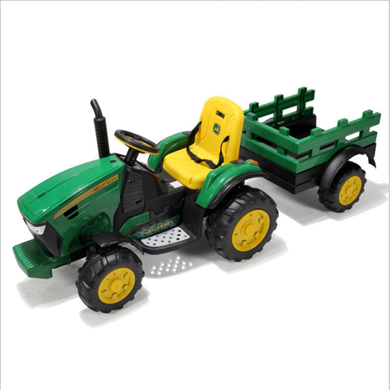 12V Green / Yellow Tractor with FREE TRAILER
