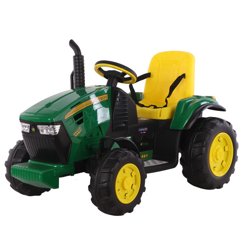 12V Green / Yellow Tractor with FREE TRAILER
