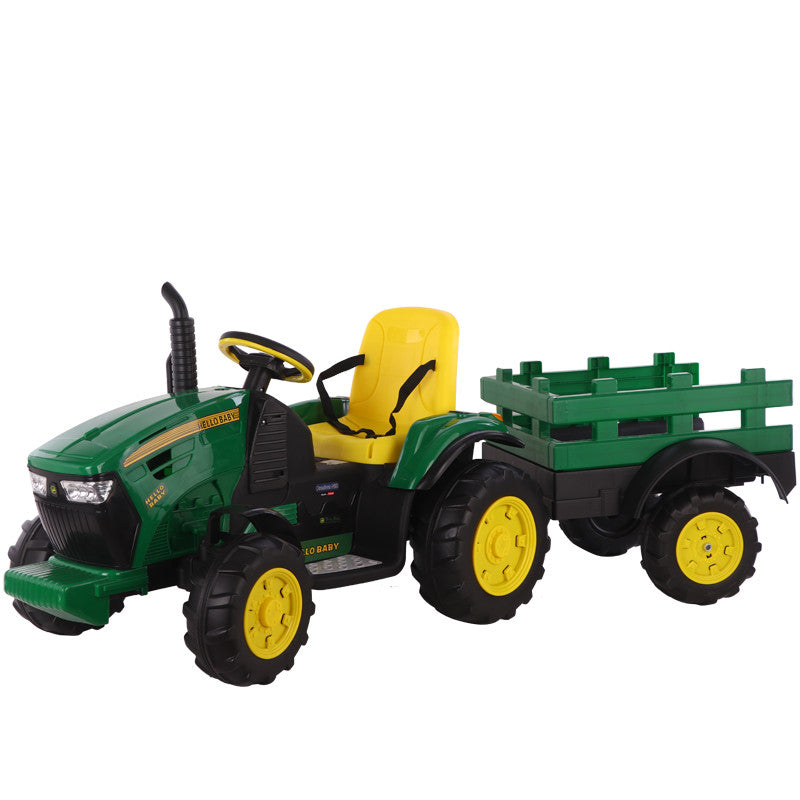 12V Green / Yellow Tractor with FREE TRAILER