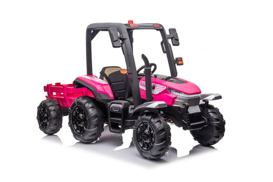 PRE ORDER - 24v Tractor & Trailer - HOT PINK